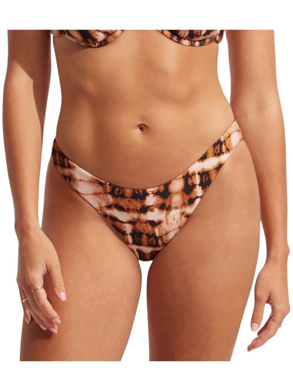 Seafolly Australia Copper Tan High Tide High Cut Pant Swimsuit Bottoms NWT US 8